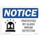 Signmission OSHA Sign, 10" H, Rigid Plastic, Protected By Glass Break Detector Sign With Symbol, Landscape OS-NS-P-1014-L-17902 - alternate 1